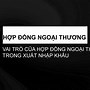 Hợp Đồng Ngoại Thương Xuất Khẩu